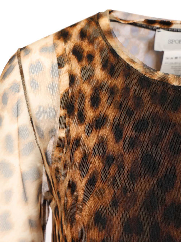 Sportmax Bi-Material Animalier Top Tops - Animalier | a61fa1d025e6d5c9e699e93c4a9900f232c86c5b