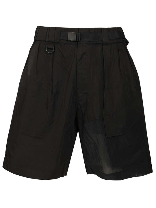 Cotton Blend Cargo Bermuda Shorts Trousers Black