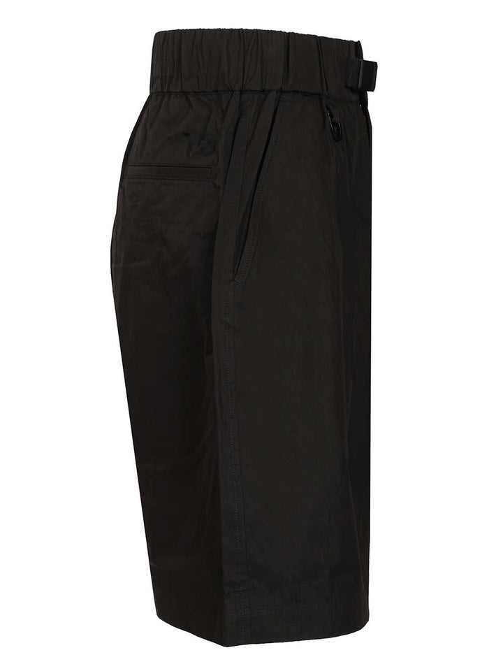 Adidas Y-3 Cotton Blend Cargo Bermuda Shorts Trousers - Black | c192088283a0bb2d95a3b50278f2527216736db6