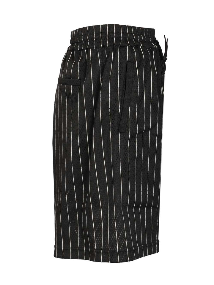 Adidas Y-3 Pinstriped Fabric Shorts Trousers - Black | 6db6e39f212f620a5a50395f5e83ff8be78e1e5d