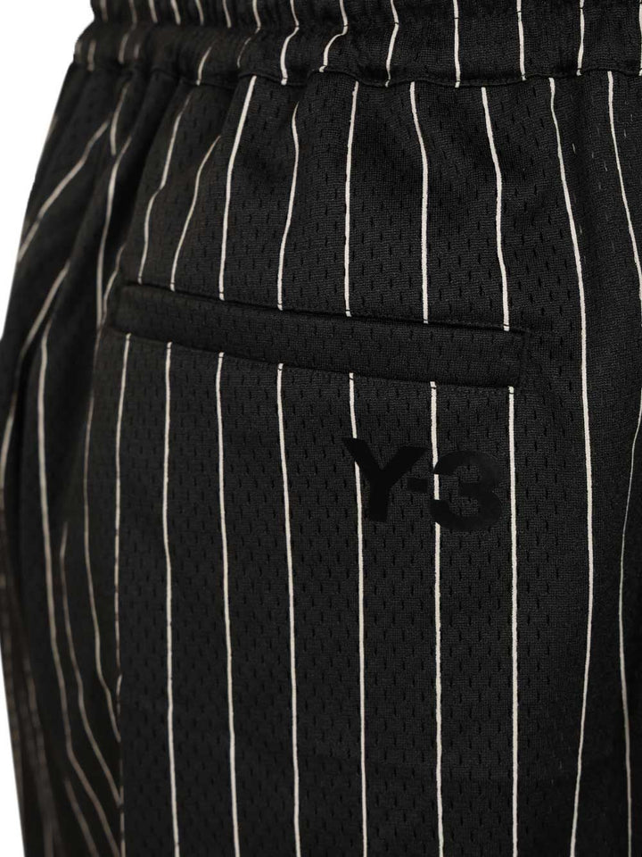 Adidas Y-3 Pinstriped Fabric Shorts Trousers - Black | 44c110bc0989dc53cbd669693528b46dda387f04