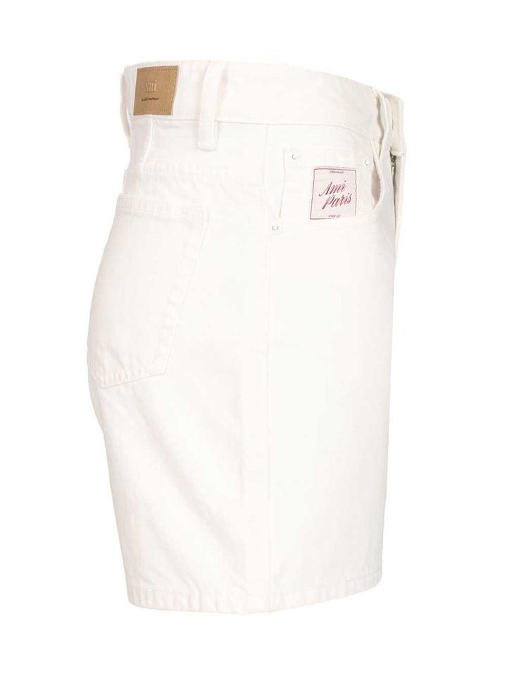 Ami Cotton Twill Shorts Trousers - White | fd9f99a54173a6355c46d4261f7035e8dfa9d0e8