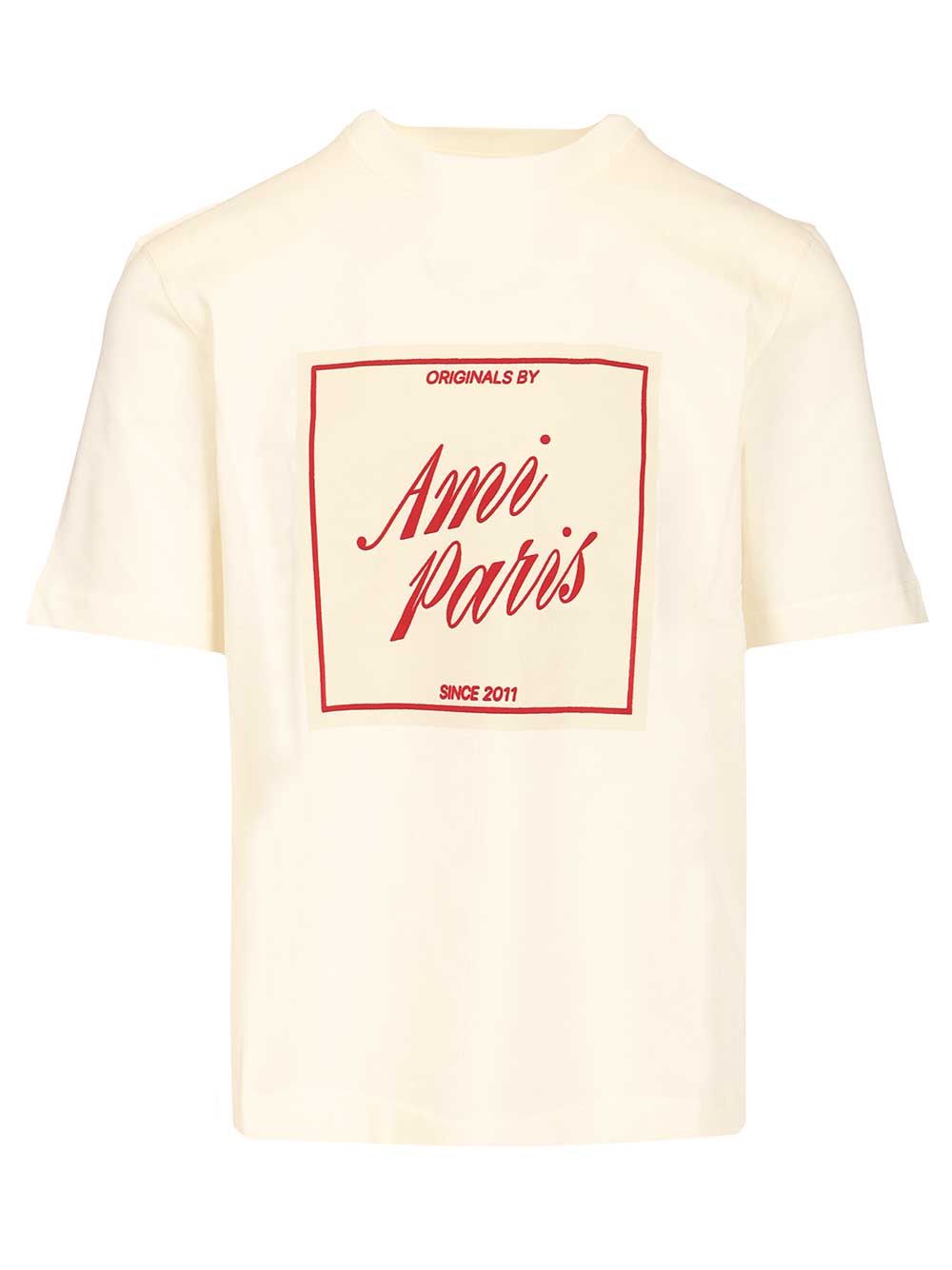 Ami Heavy Cotton Jersey T-Shirt - White | b9b20c76679f9075d372afac3b124df7b01782dd