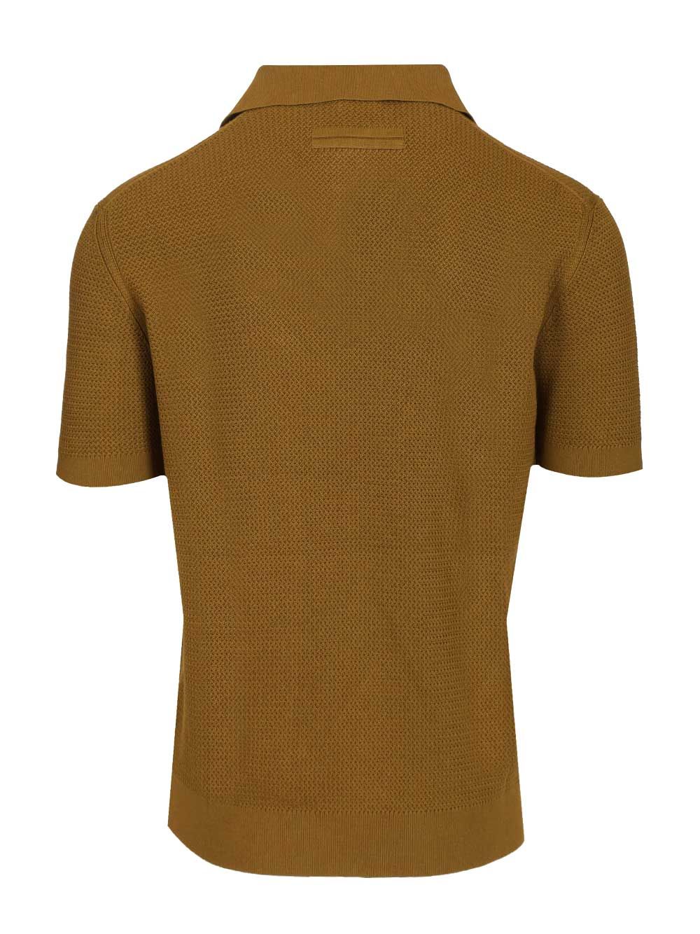 Ermenegildo Zegna Knit Polo Shirt Knitwear - Beige | a32a1a36288816e8ed68893d42483685ccb0a885