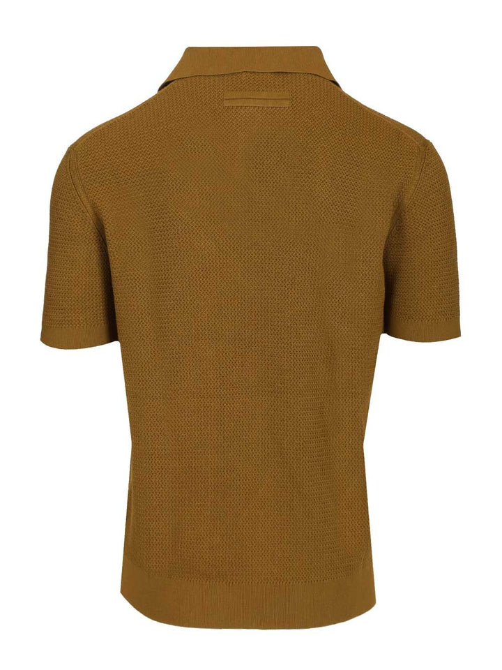 Ermenegildo Zegna Knit Polo Shirt Knitwear - Beige | a32a1a36288816e8ed68893d42483685ccb0a885
