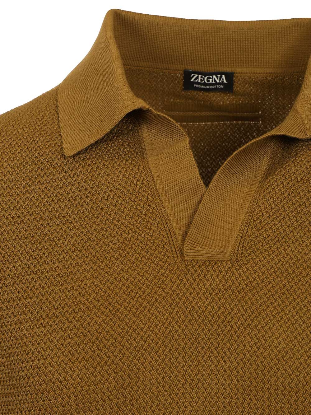 Ermenegildo Zegna Knit Polo Shirt Knitwear - Beige | f117a8982c4e413016140a684ab99d7b580d7df0