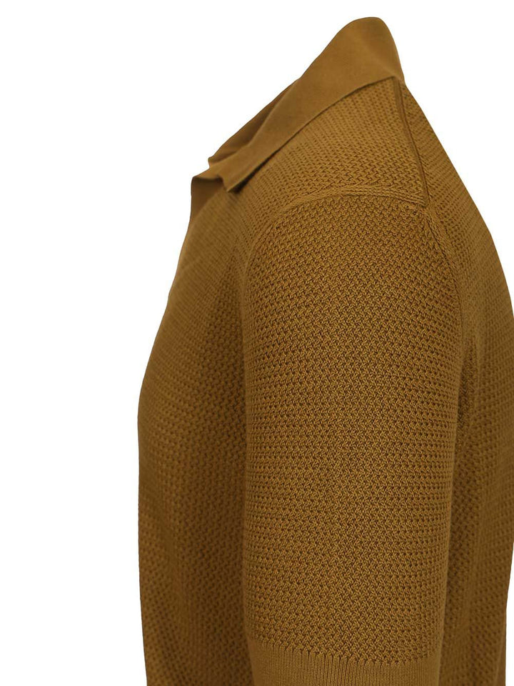 Ermenegildo Zegna Knit Polo Shirt Knitwear - Beige | 94230f95f1848aeaf422a2dee7b895c69f2cc4de