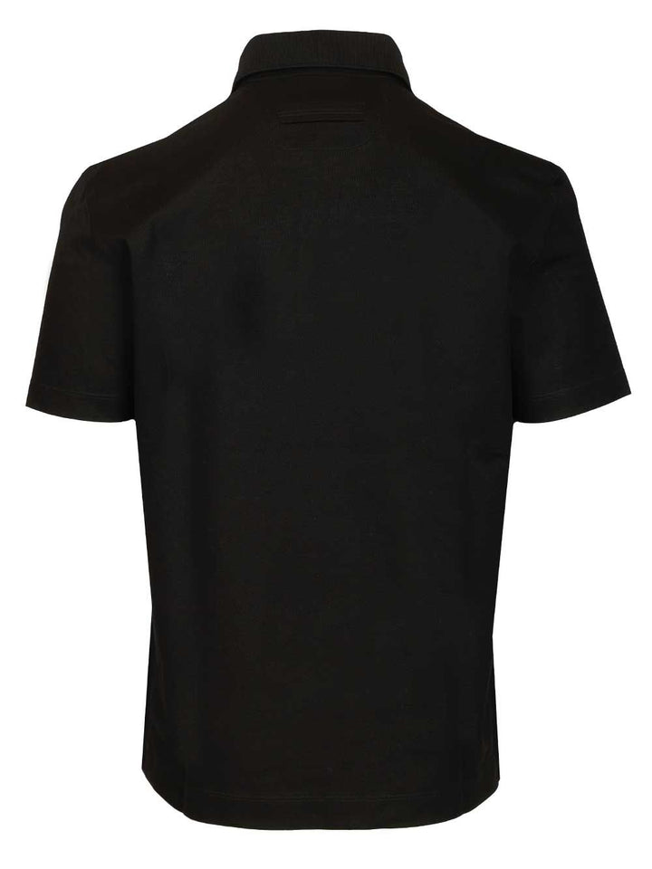 Ermenegildo Zegna Short-Sleeved Cotton Polo shirt - Black | 38e1e7fbad978246f5f5f6f87c78b5f4ca76b5e9