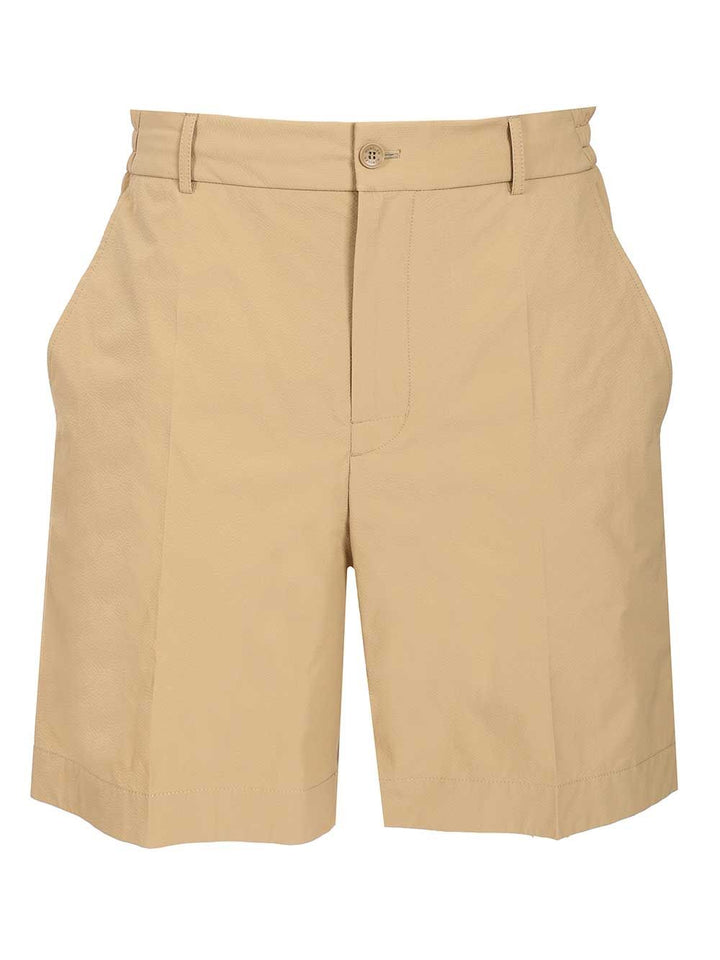 Moncler Seersucker Shorts Trousers - Beige | e6e5ec8a96392083c0a27f72e273ca0d1ff33a35