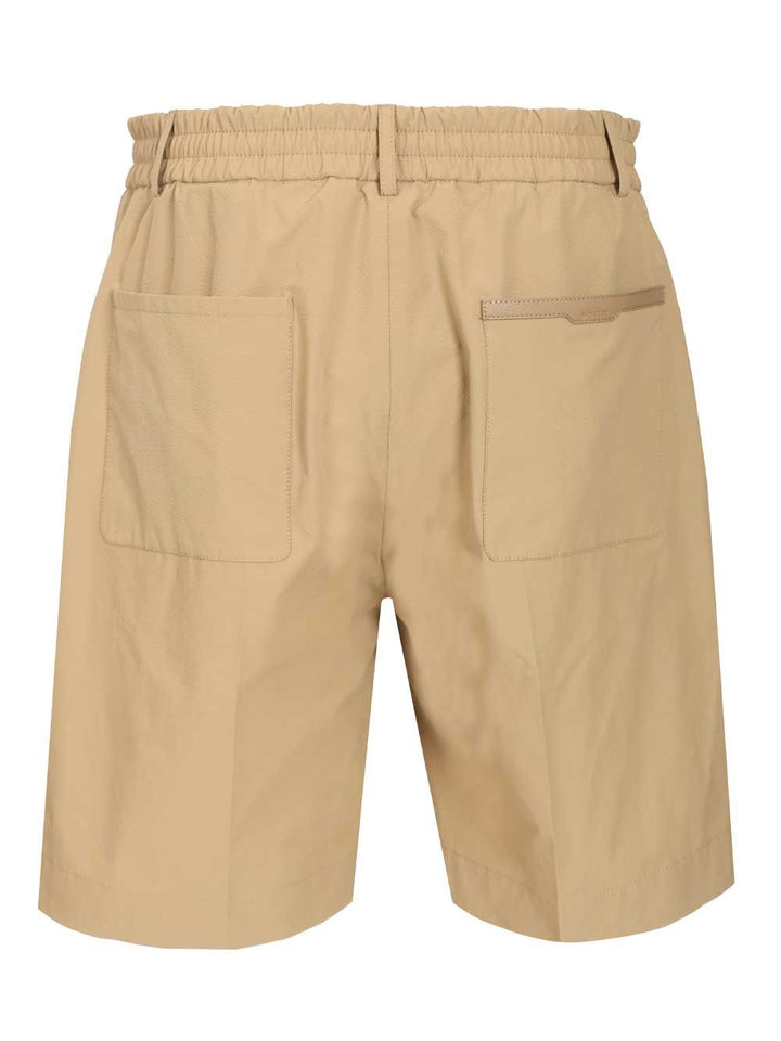 Moncler Seersucker Shorts Trousers - Beige | b50d3471fb7c817de874d537bde1227e1b53e333