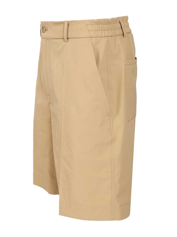 Moncler Seersucker Shorts Trousers - Beige | 5300b3f8c59897263910c08cae7ff24e81bfcfdc