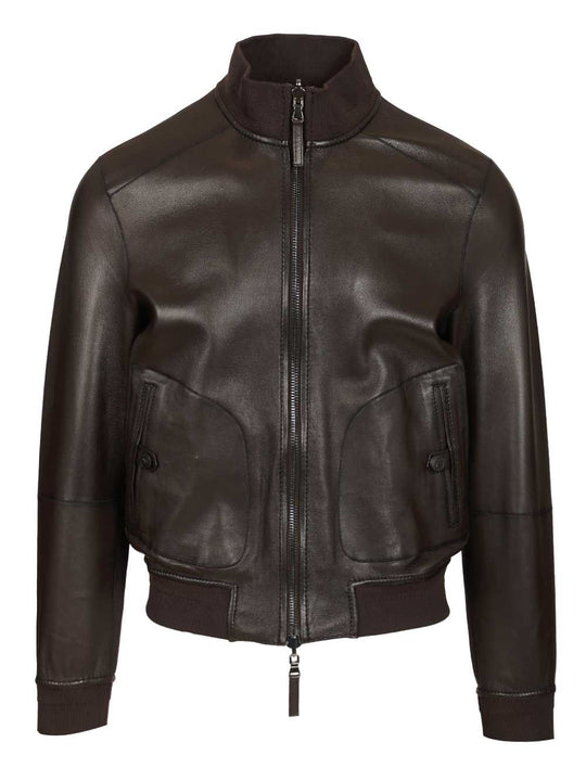 Reversible Bomber Jacket Jackets Brown