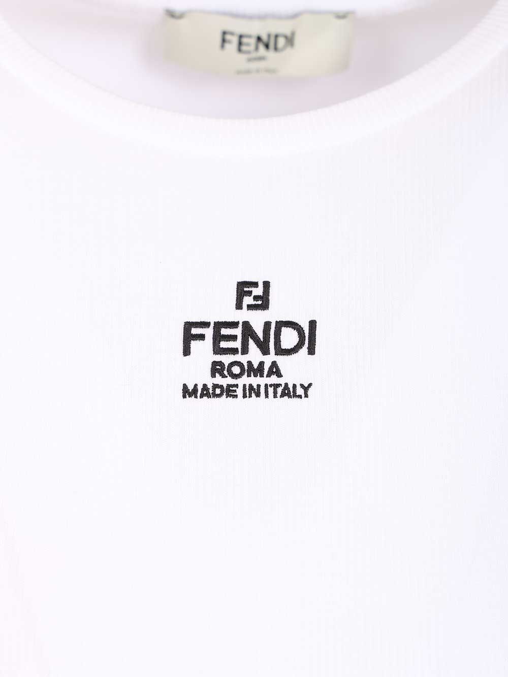 Fendi Cropped Top T-Shirt - White | 6fdb2d4a4120b46a07d914a5253d94e5598b9d02