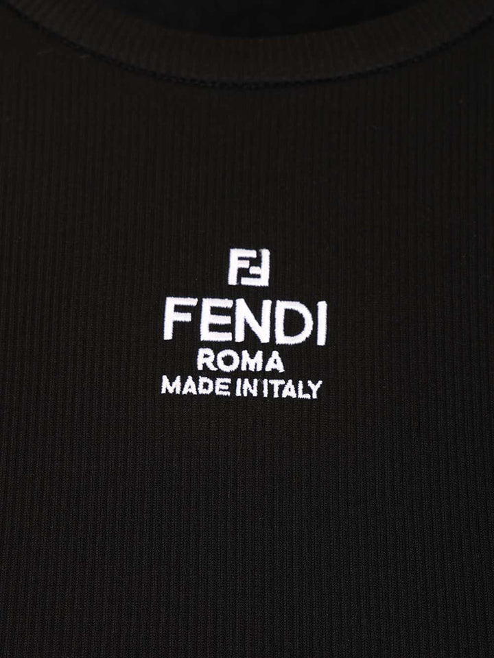 Fendi Cropped Top T-Shirt - Black | ccdbd640f6dc04b8c88da1f7ea84287d04c44568