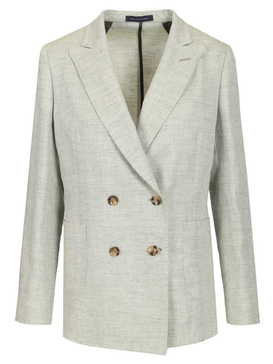 Double-Breasted Blazer Jackets Grey