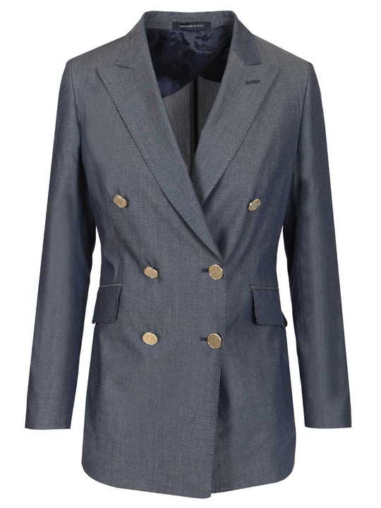 Double-Breasted Blazer Jackets Blue