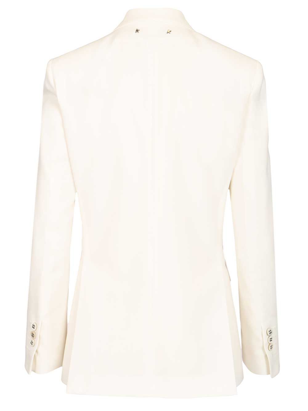 Golden Goose Deluxe Brand Double-Breasted Blazer Jackets - White | 86adb52c4fee22fc4f6b8fb328c63472269f2c76