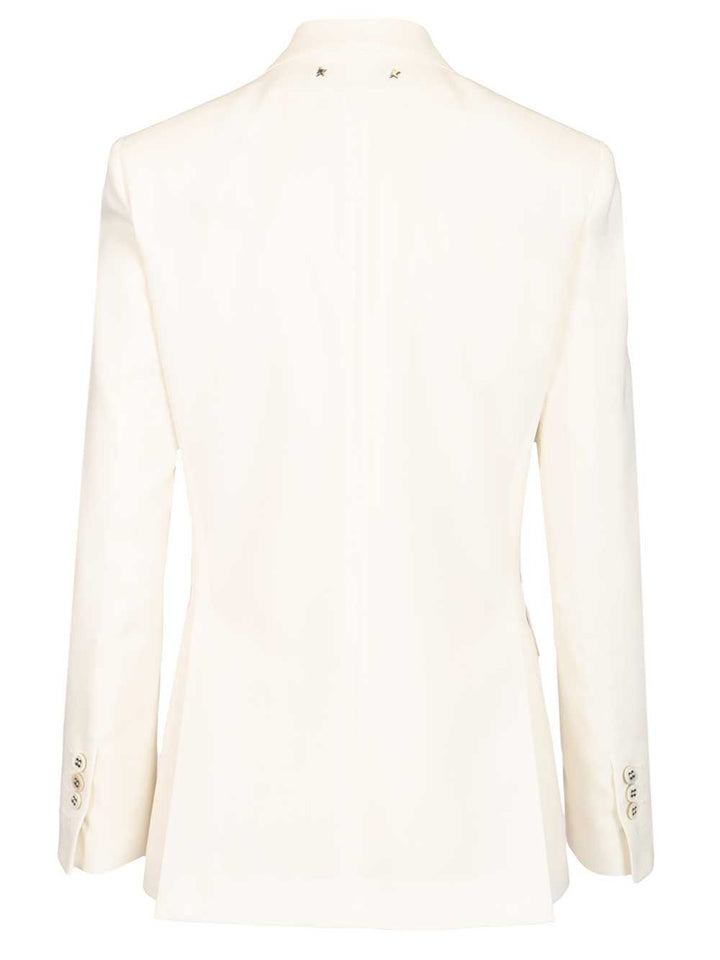 Golden Goose Deluxe Brand Double-Breasted Blazer Jackets - White | 86adb52c4fee22fc4f6b8fb328c63472269f2c76