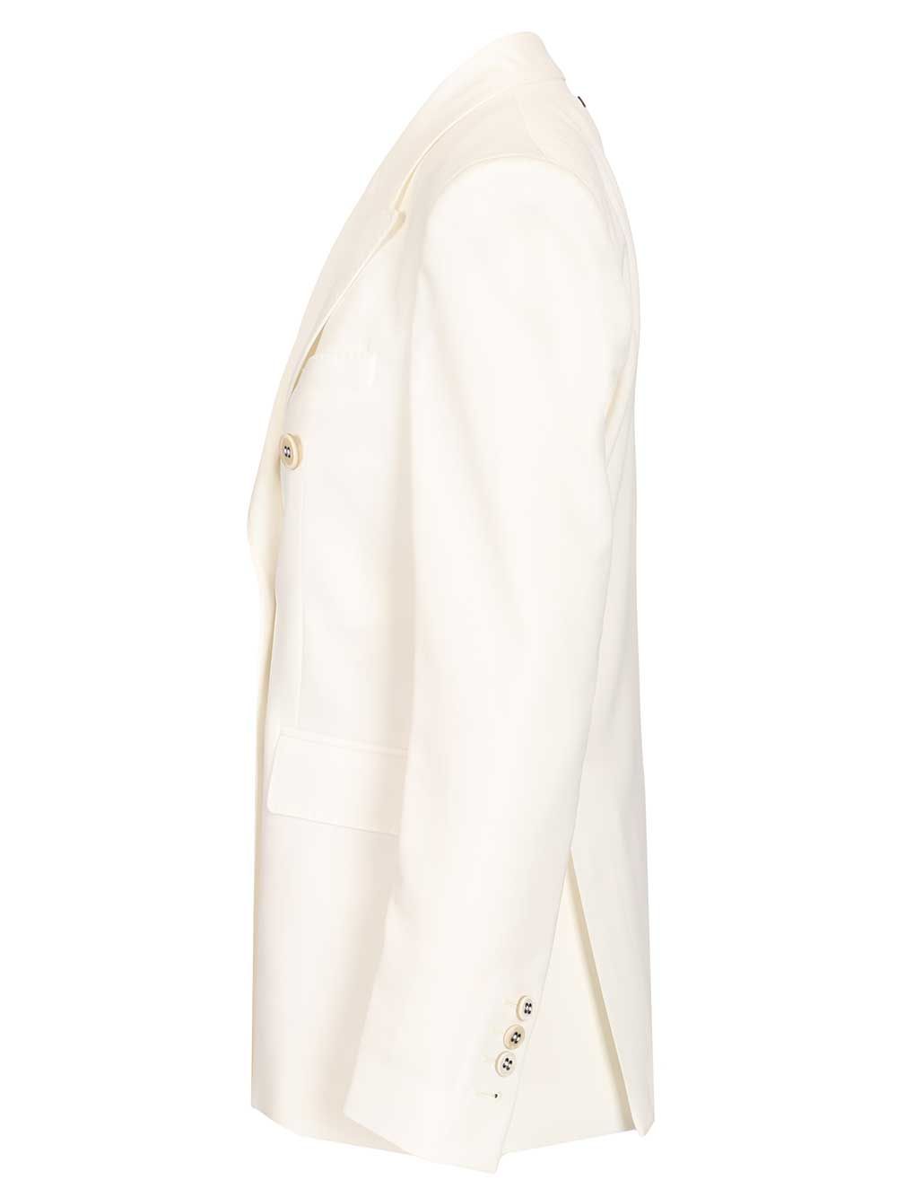 Golden Goose Deluxe Brand Double-Breasted Blazer Jackets - White | 9fe7fdda175f90efe7241fffa0144404b821b92b