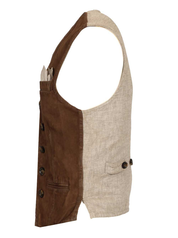 Al Duca D'Aosta Suede Vest Jackets - Brown | 36fce5a84d5d881c5d54115736f6419fa4fd5152