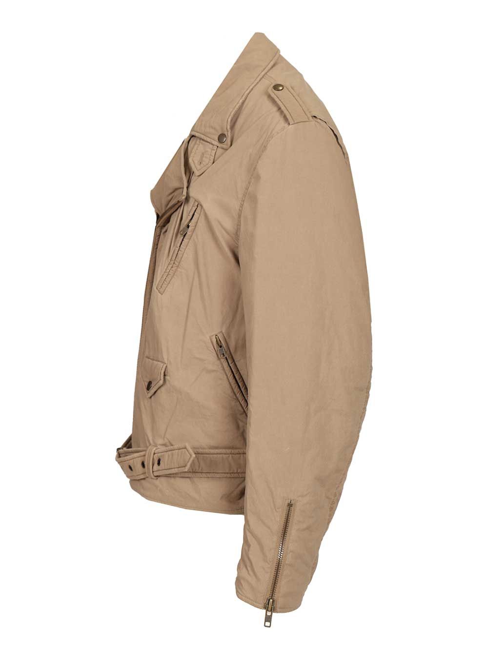 Mm6 Maison Margiela Cotton Biker Jacket Jackets - Beige | 75001cc729a38493d5e56938fc590c5341e85123