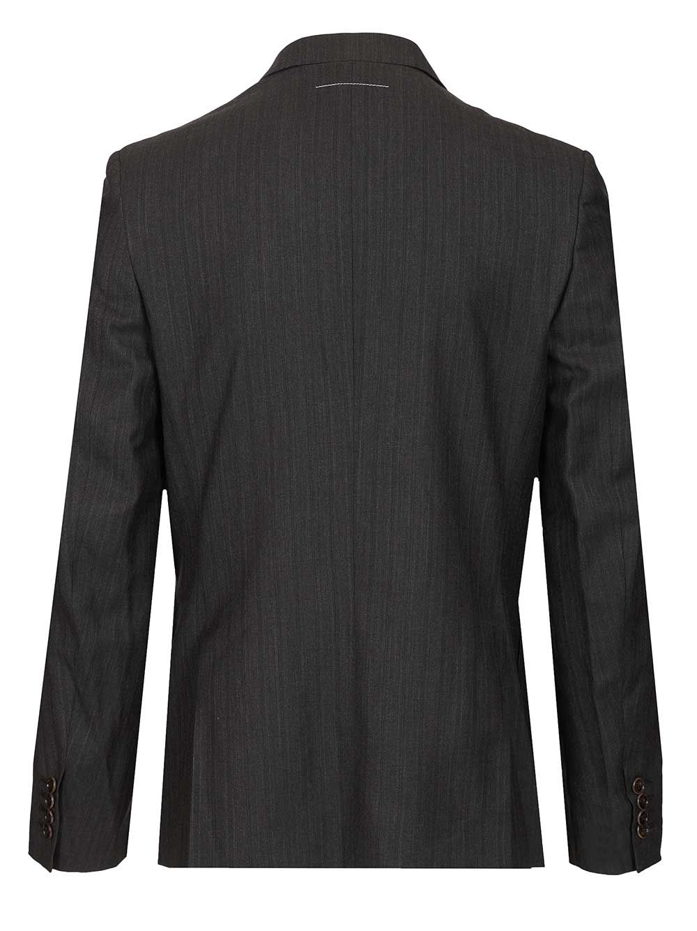 Mm6 Maison Margiela Wool And Cotton Blazer Jackets - Black | 813550740e3022abdb9bd0c6f8a2b8b41e079e1c