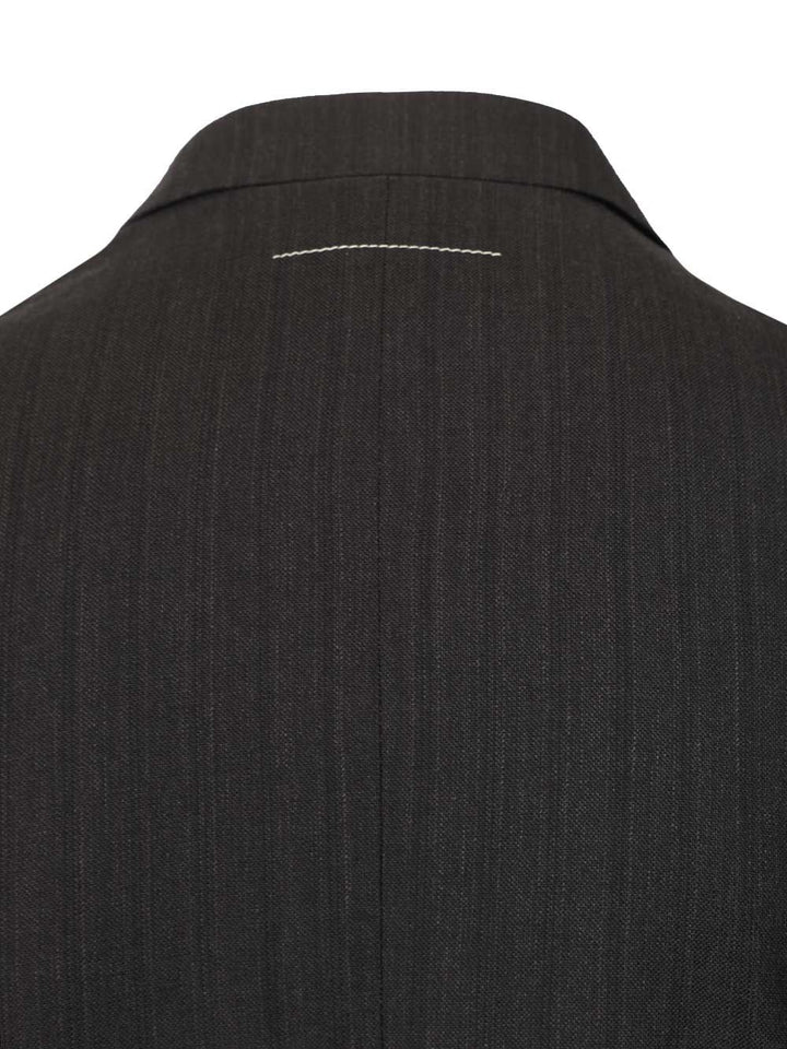 Mm6 Maison Margiela Wool And Cotton Blazer Jackets - Black | 366fa29646788539bf9b4891fd46226ad087589d