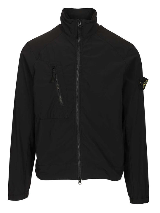 Stretch Nylon Tech Fleece Overshirt Sweatshirts Black