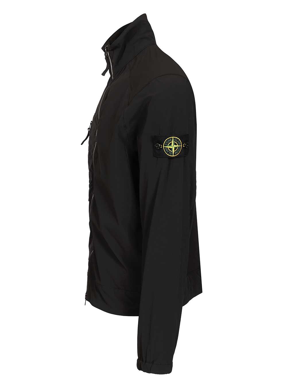 Stone Island Stretch Nylon Tech Fleece Overshirt Sweatshirts - Black | 17663dca91b3ac6f0a6a22cc58002ae43543f4c5