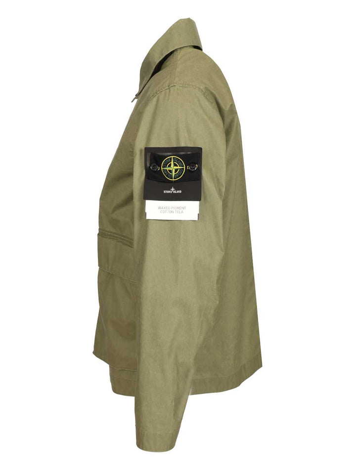 Stone Island Waxed Cotton Coach Jacket Jackets - Green | 594dd2017032879549497b5f09b763d2a44198b7