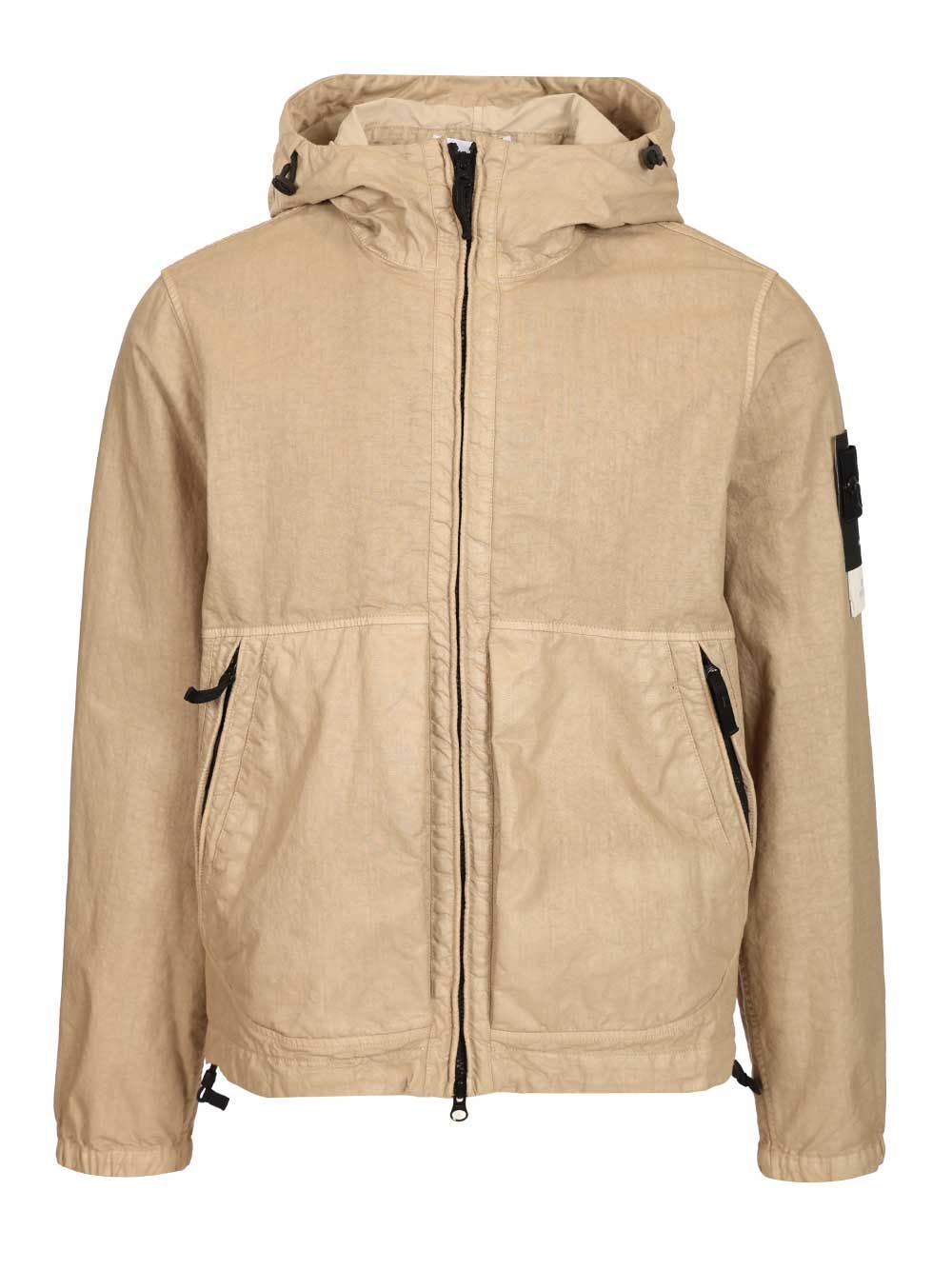 Stone Island Organic-Look Nylon Jacket Jackets - Beige | d5e95dfa22a71ae143072e58bdadcfcccb933757