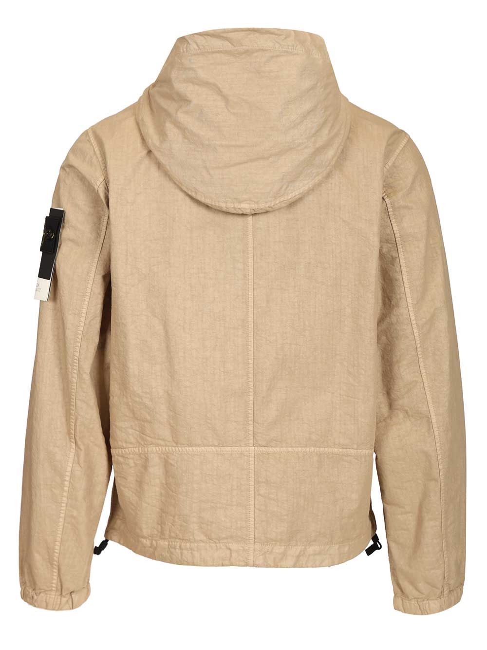 Stone Island Organic-Look Nylon Jacket Jackets - Beige | d0ccd327bc15b647239066cc61f3405ac789c31e