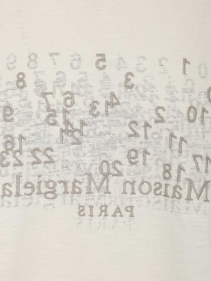 Maison Margiela Embroidered Cotton T-Shirt - Grey | d4fdcbdc940f94d8c7e7f819617ee3a6afa3c769