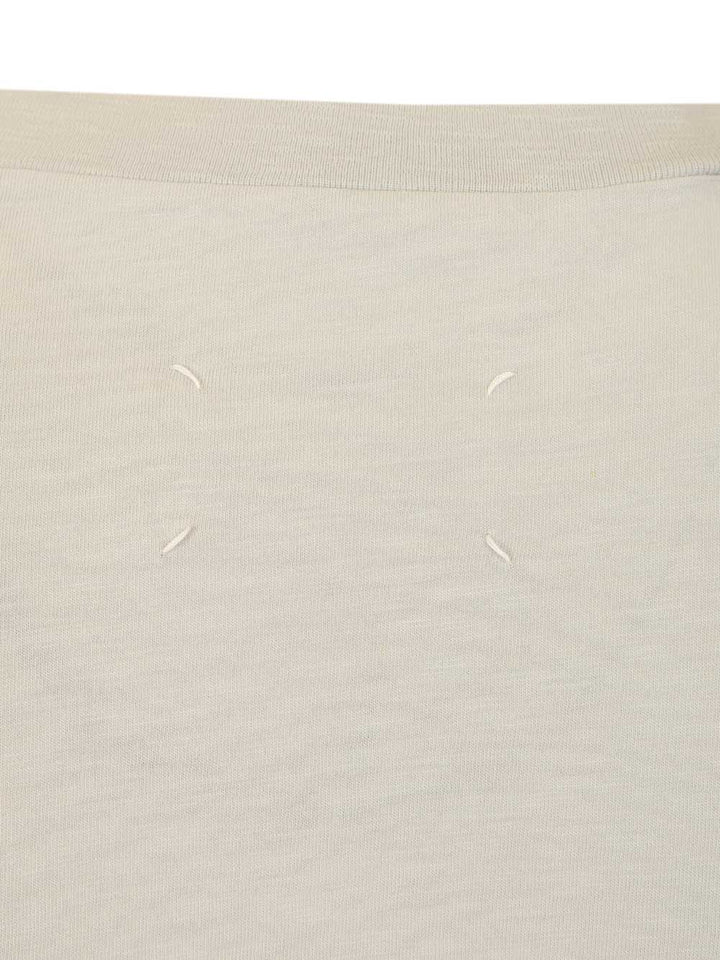 Maison Margiela Embroidered Cotton T-Shirt - Grey | 3e7e78aa9e6556deb965a246e89c9afa19e21e8f