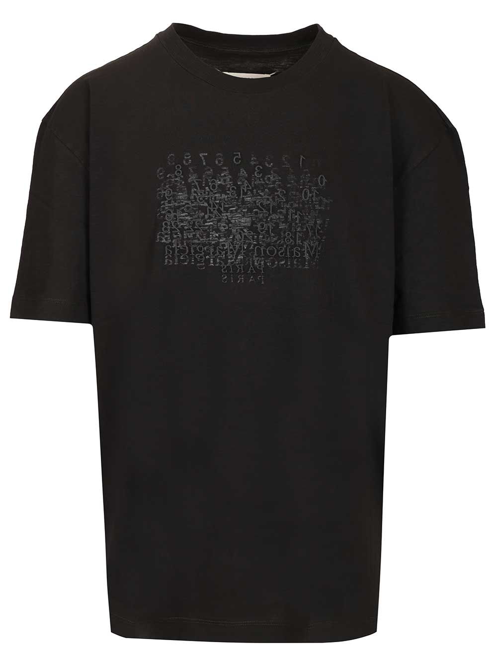 Maison Margiela Embroidered Cotton T-Shirt - Black | 92fc10c760985f70f6c3887affdb9ffa3001b2e2