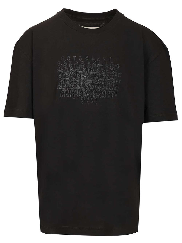 Maison Margiela Embroidered Cotton T-Shirt - Black | 92fc10c760985f70f6c3887affdb9ffa3001b2e2