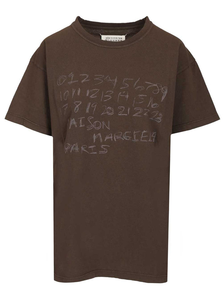Maison Margiela Numeric T-Shirt - Brown | 063a9538bbe2e4e445483a135dffbad2ef3f3cf8