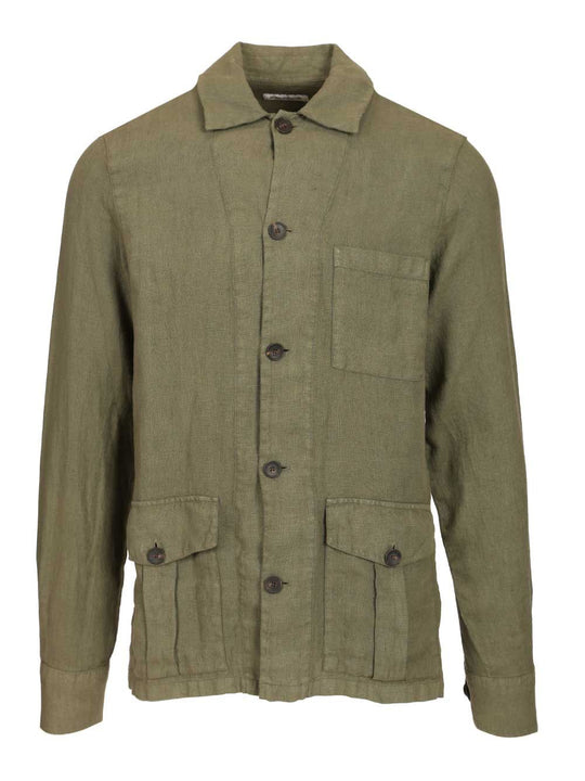 Linen Safari Jacket Knitwear Green