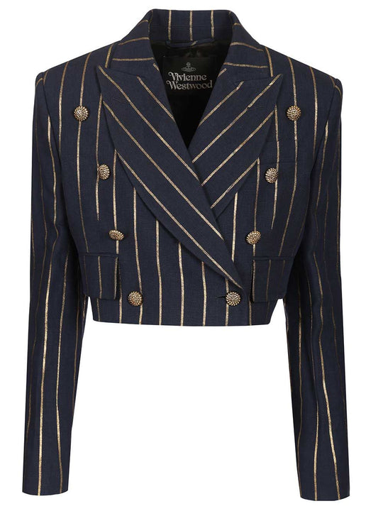 Cut Off Blazer Jackets Blue