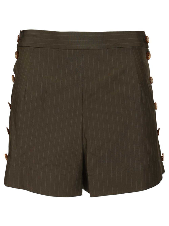 Elle Button Shorts Trousers Green