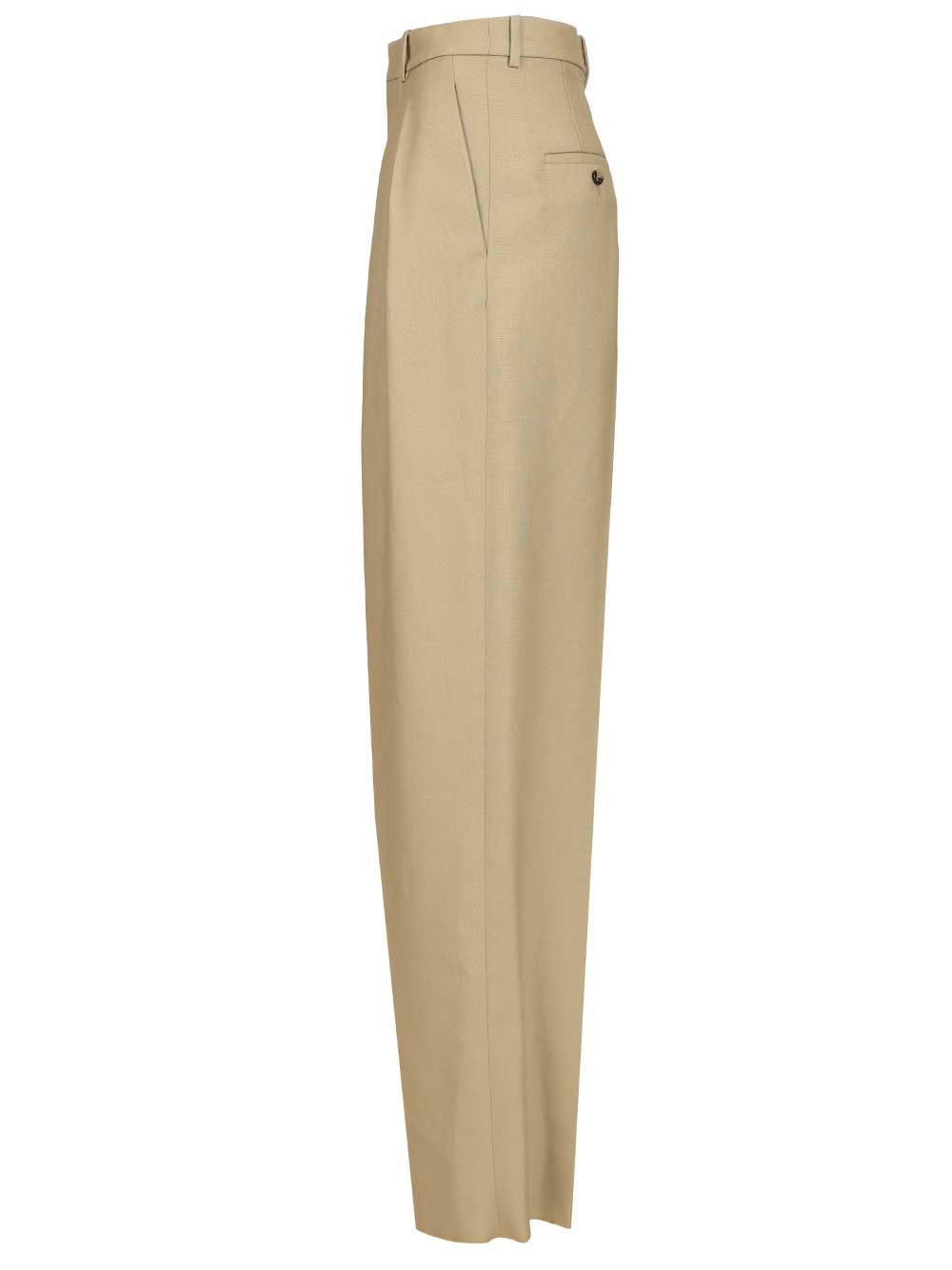 Saint Laurent Wool And Silk Canvas Trousers - Beige | f6609cf560f5e2b3dadd7ee8cc550d40b2865d45