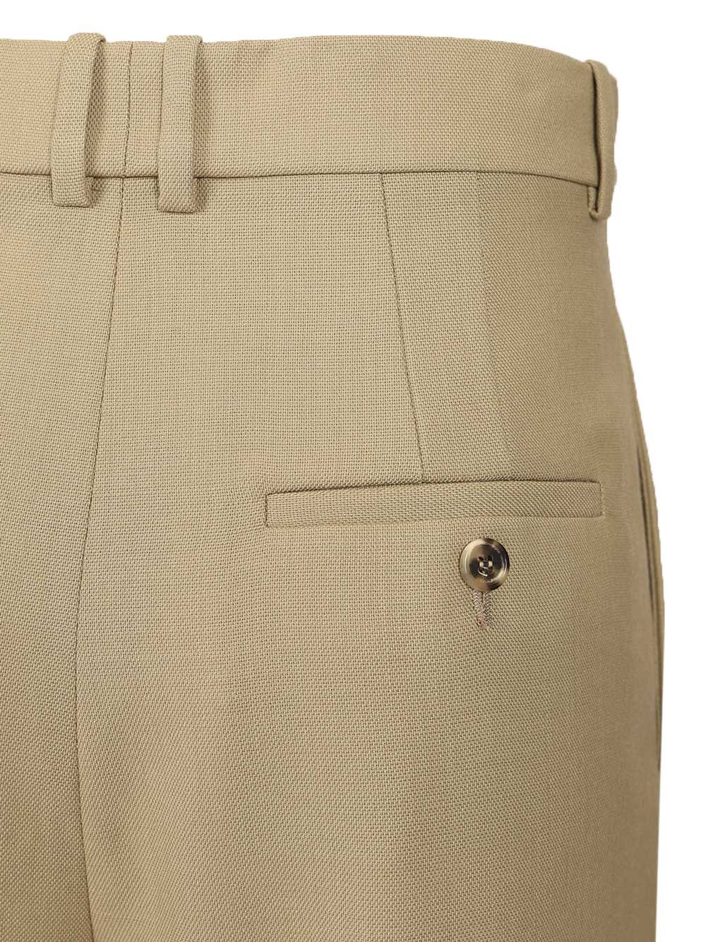 Saint Laurent Wool And Silk Canvas Trousers - Beige | 62f619167d10377e5feaceb82c5ddcc7c8ee85ac