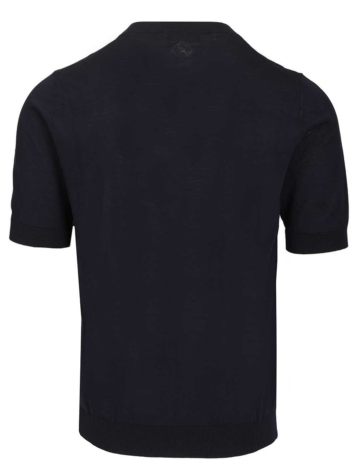 Ballantyne Slim Fit T-Shirt Knitwear - Blue | 9fe05e38ab5b4979b3d6045d7d7cc96aaadc7071