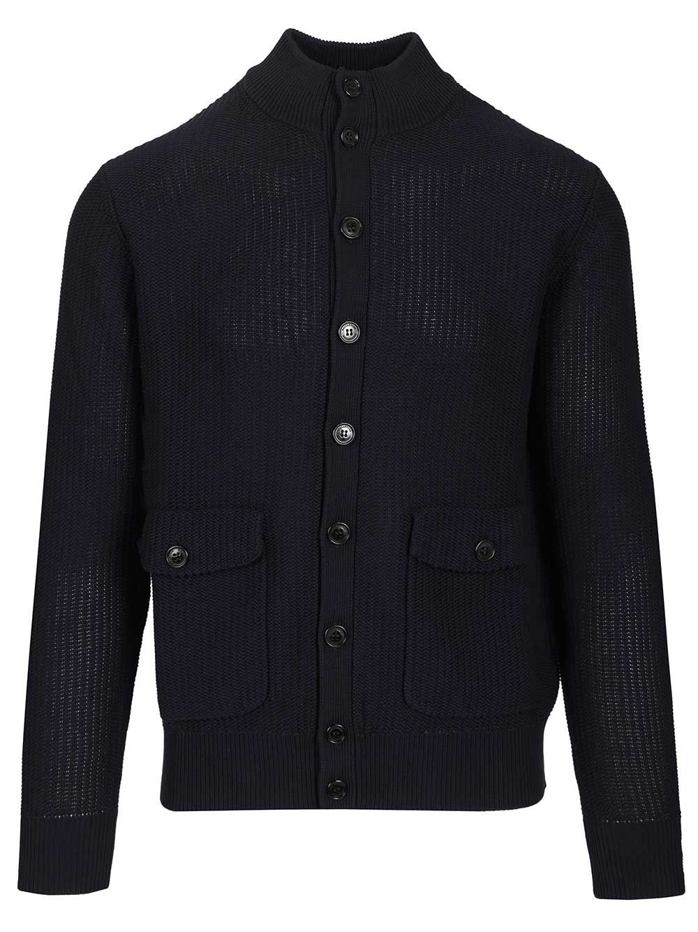 Ballantyne Valstarino Jacket Knitwear - Blue | a842ae92f8e6430b50b8ac58e0b819509b724d5c