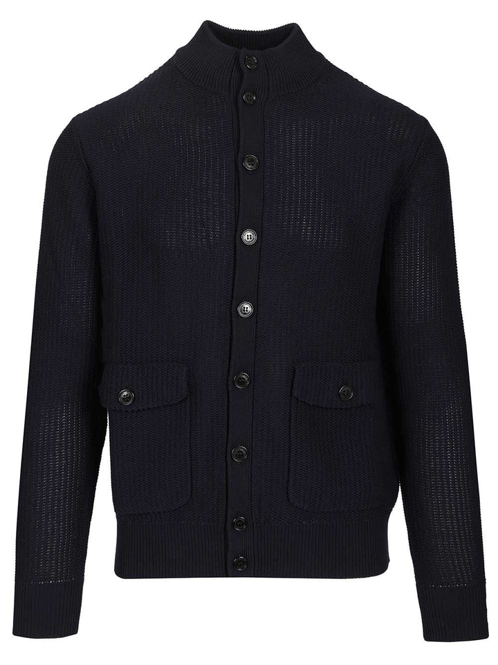 Ballantyne Valstarino Jacket Knitwear - Blue | a842ae92f8e6430b50b8ac58e0b819509b724d5c