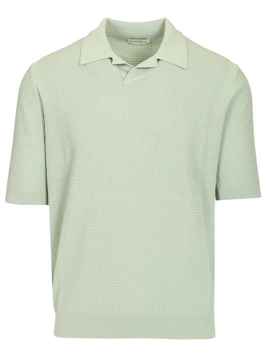 Waffle Polo Shirt Green