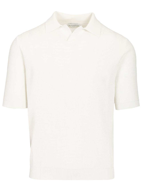 Waffle Polo Shirt White