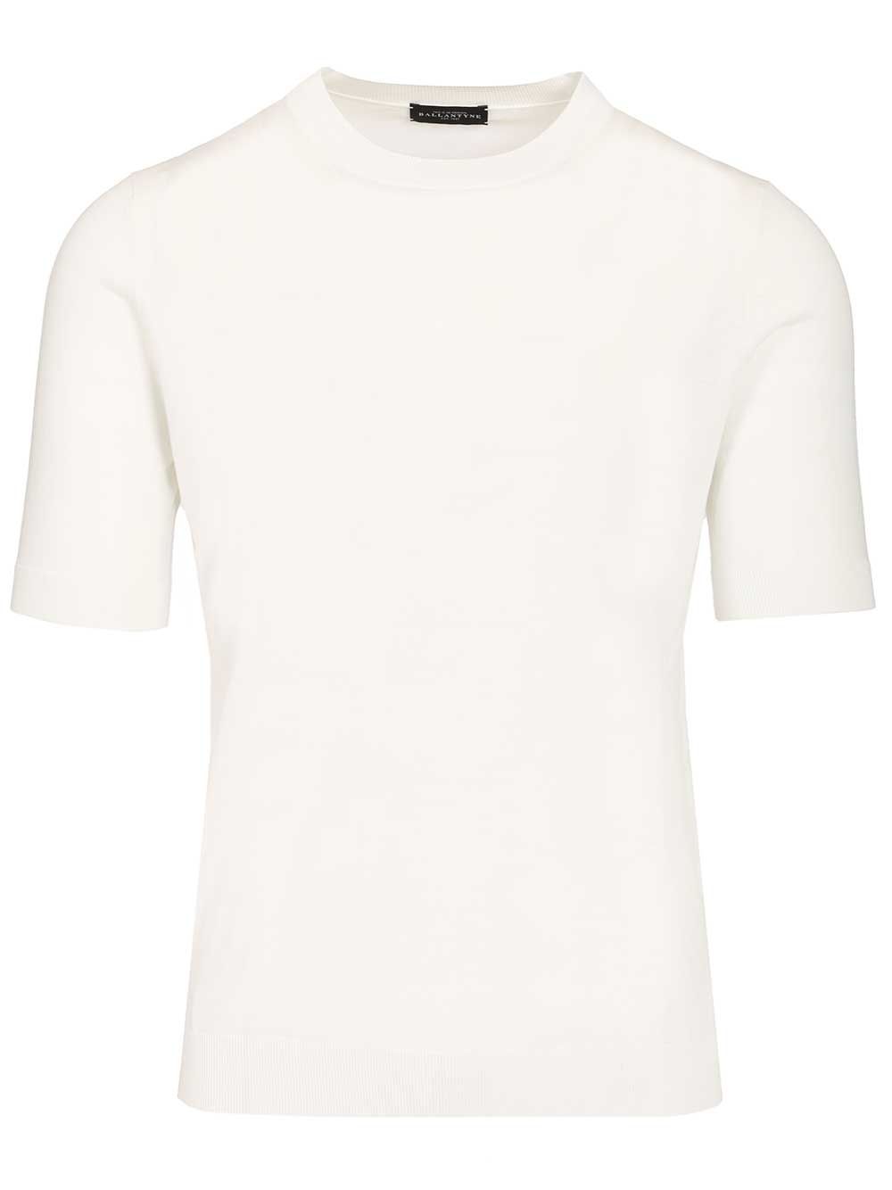 Ballantyne Slim Fit T-Shirt Knitwear - White | cd2d181ea964d6f3c395d838bd79e0f734768faf