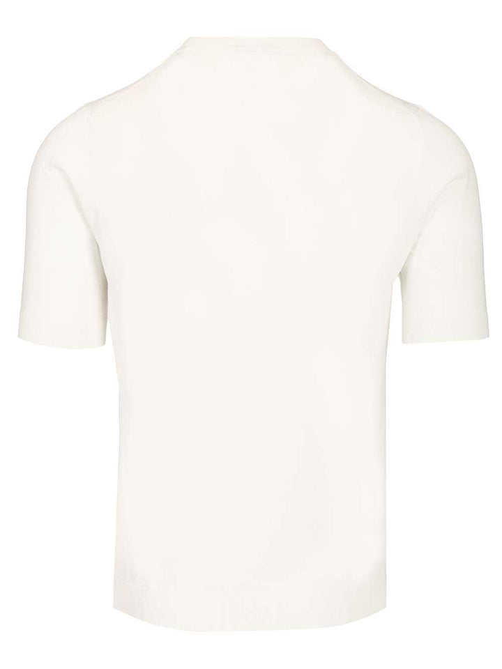 Ballantyne Slim Fit T-Shirt Knitwear - White | 5816ea62875b113adc8b830a39c8d40f96316eaa