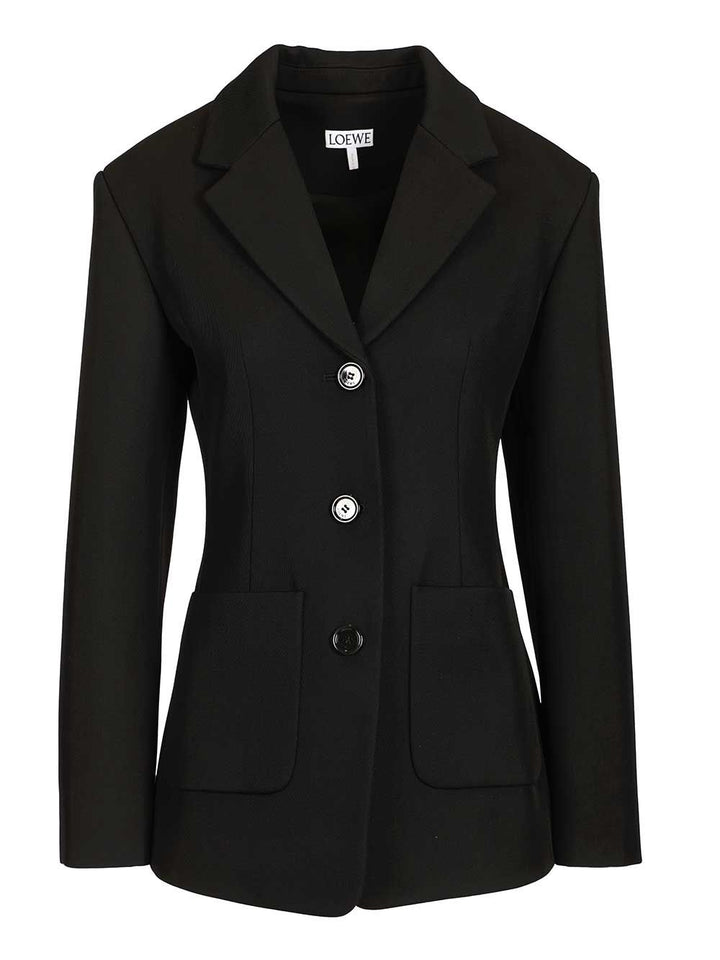 Loewe Wool Twill Jacket Jackets - Black | 81c322e483ab0eccd7f4a5658fc29d1bd216eba8